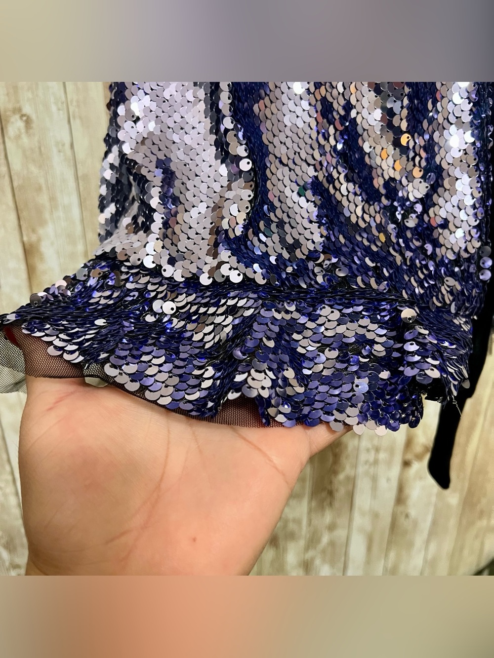 Free People Silver Violet Sequin Open-Back Mini Dress Size 0 - Picture 4 of 10